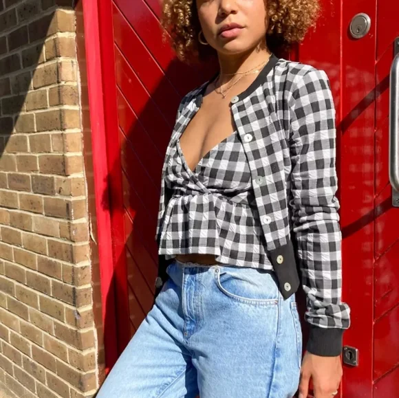 🆕️ River Island Gingham Cami & Cardi Set - Picture 1 of 3